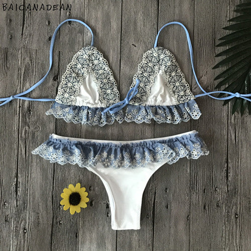 Lace Bikini Hanging neck